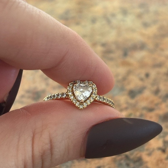 Pandora Gold Heart Ring with Silver Accents - Picture 2 of 4